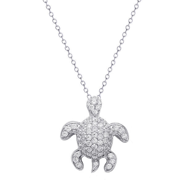 Sterling Silver Turtle Necklace - image 