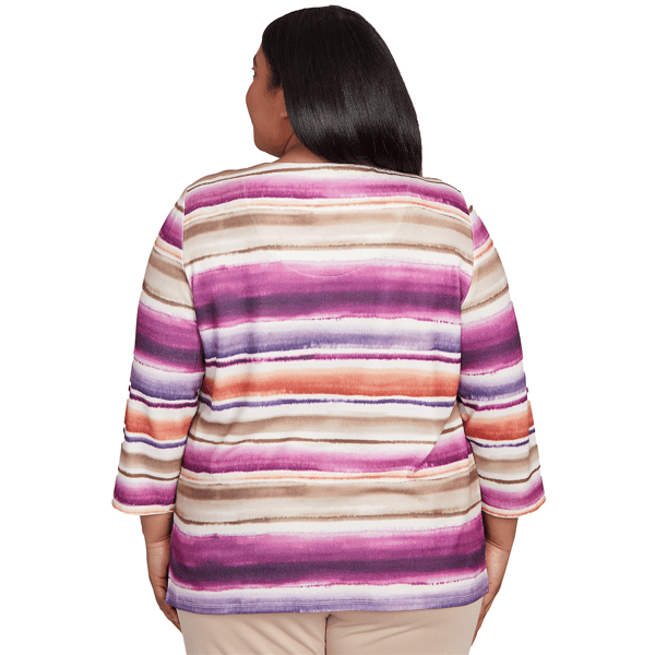 Plus Size Alfred Dunner Urban Legend Watercolor Biadere Blouse