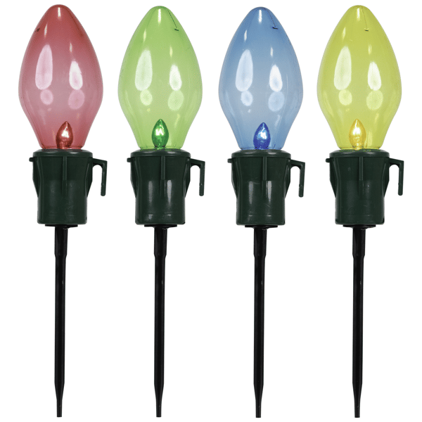Northlight Jumbo C7 Bulb Outdoor Pathway Markers - Set of 4