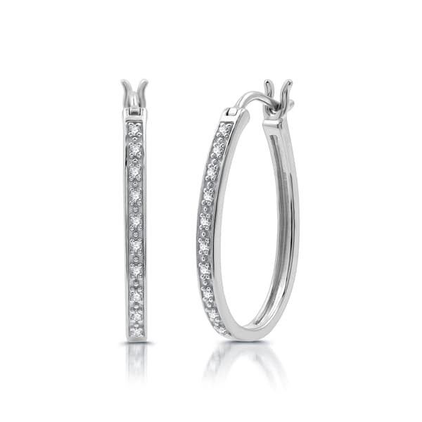 Nova Star&#174; 1/10ctw. Lab Grown Diamond Huggie Hoop Earrings