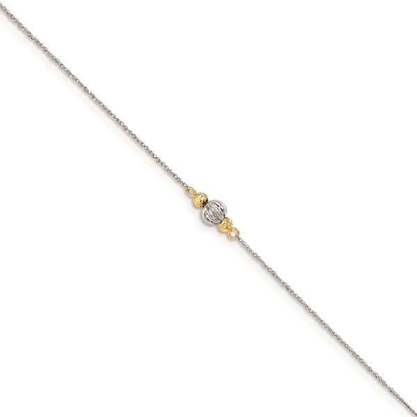Gold Classics&#40;tm&#41; 14kt. White Gold Rope Two-Tone Diamond Cut  Anklet - image 