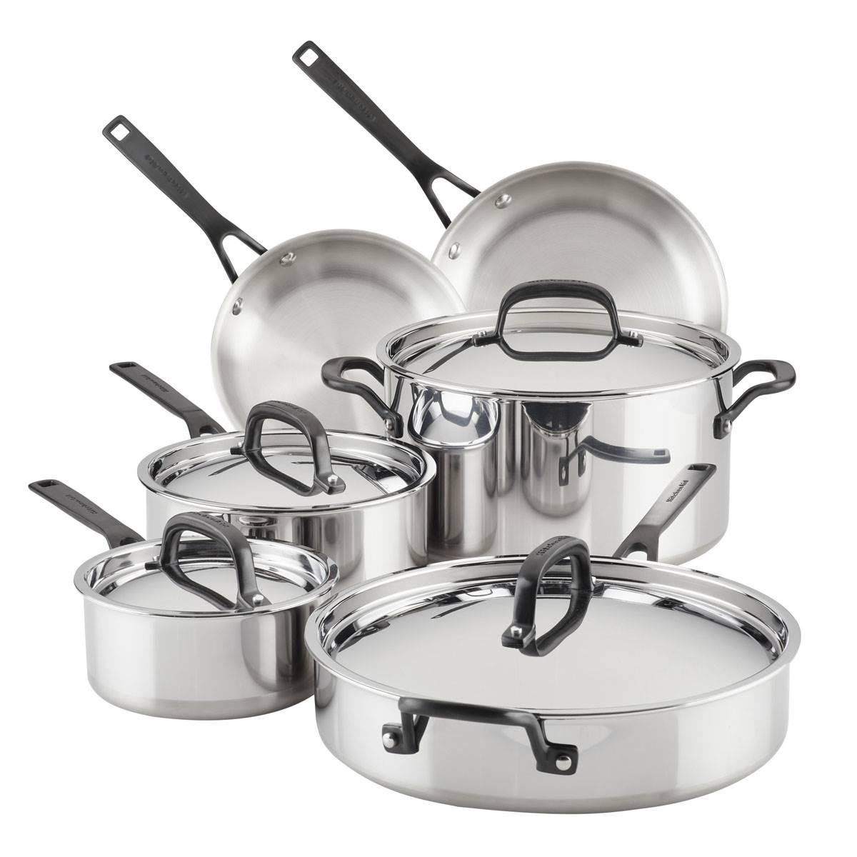KitchenAid® 10pc. Polished Stainless Steel Cookware Set