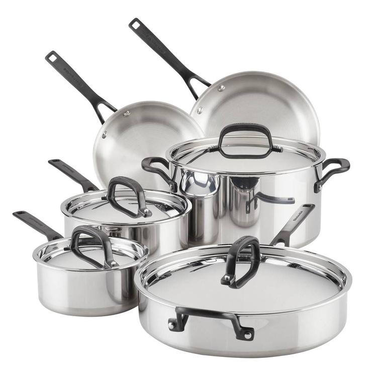 KitchenAid(R) 10pc. Polished Stainless Steel Cookware Set