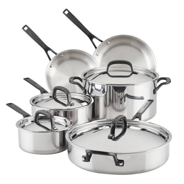 KitchenAid&#40;R&#41; 10pc. Polished Stainless Steel Cookware Set - image 