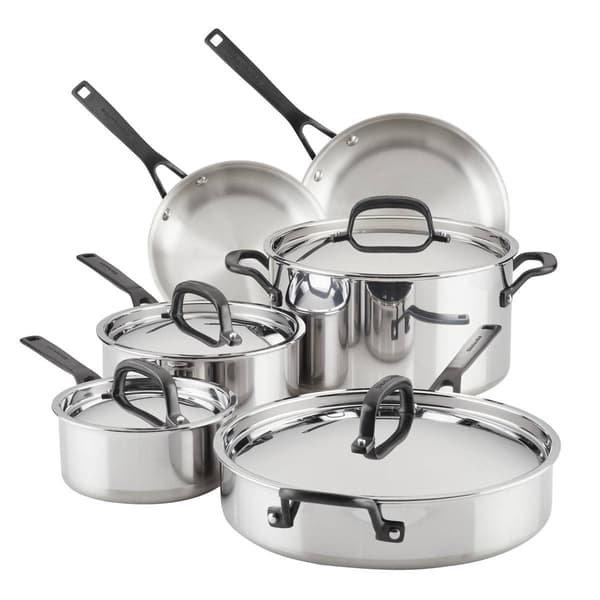KitchenAid&#40;R&#41; 10pc. Polished Stainless Steel Cookware Set - image 