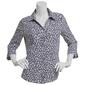Womens Emily Daniels 3/4 Sleeve Knit To Fit Floral Button Down - image 1