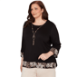 Plus Size Alfred Dunner Seville Bold Floral Border Trim Blouse - image 3