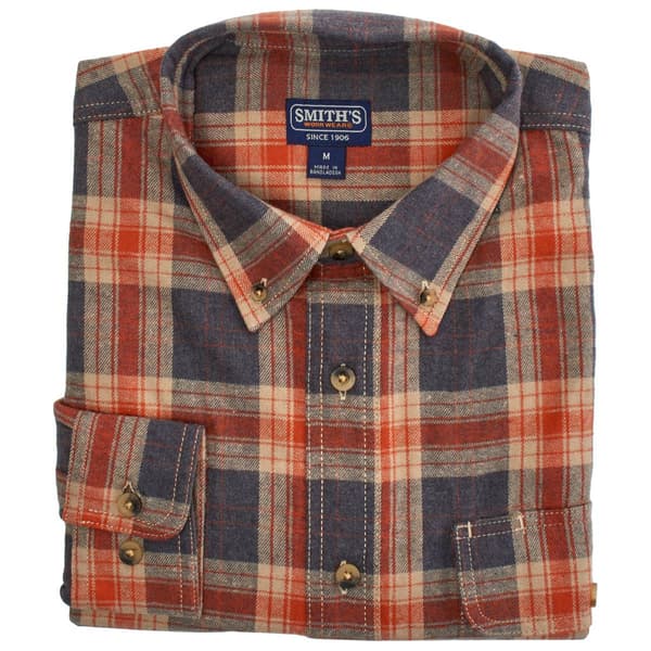 Mens Smith''s Plaid Flannel Shirt - Orange - image 
