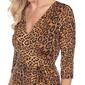 Womens White Mark Brown Cheetah Surplice Wrap Dress - image 2