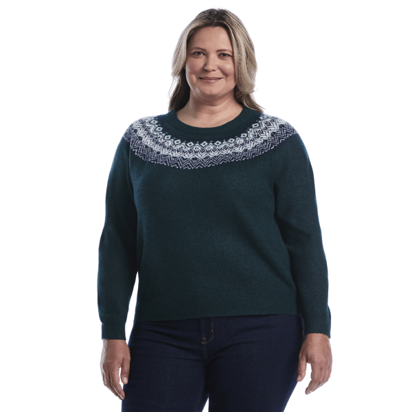Plus Size Rafella Plus Size Rafella Fairisle Crewneck Sweater - image 