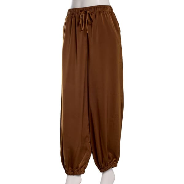Juniors Love Tree Satin Drawstring Waist Barrel Leg Joggers - image 