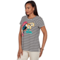 Womens Ruby Rd. Tropical Noir Short Sleeve Toucan Stripe Tee - image 3