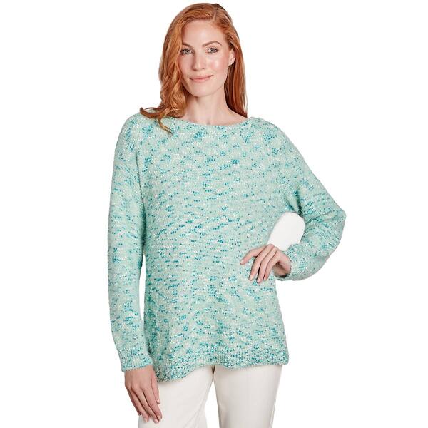 Womens Ruby Rd. Mint Condition Shimmering Pom Pom Eyelash Sweater - image 