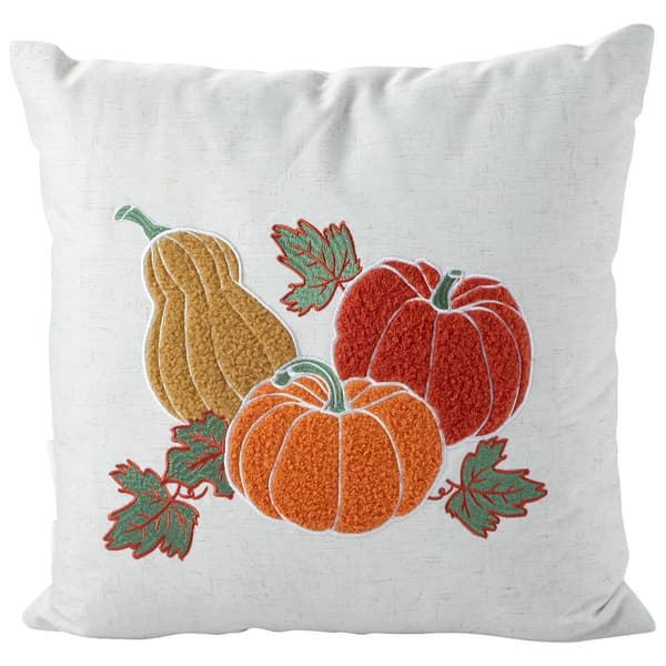 Pumpkin Party Tan Decorative Pillow - 18x18 - image 