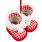 Northlight Checkered Baby Boots with Pom Poms Christmas Ornament - image 6