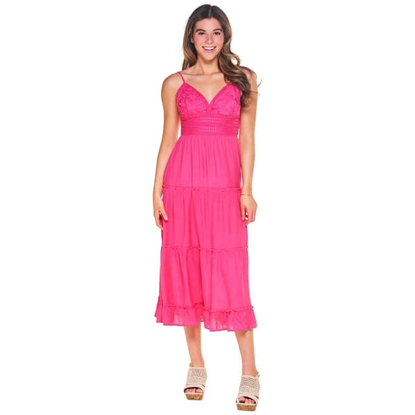 Juniors Love Tree Crochet Midi Dress