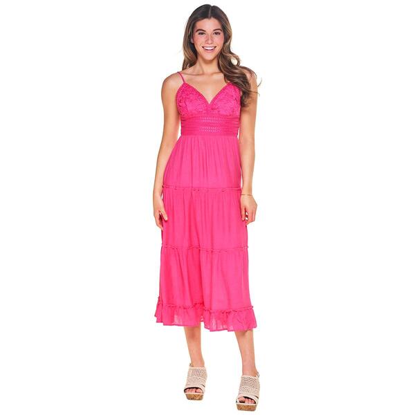 Juniors Love Tree Crochet Midi Dress - image 