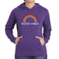 Plus Size LA Pop Art Good Vibes Word Art Hooded Sweatshirt - image 1