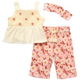 Baby Girl &#40;12-24M&#41; Little Lass&#40;R&#41; 3pc. Crochet Knit Daisy Culottes