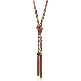 Guess Two-Tone Knot & Tassel Lariat Y-Necklace