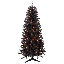 Puleo International 6ft. Pre-Lit Black Carson Pine Christmas Tree