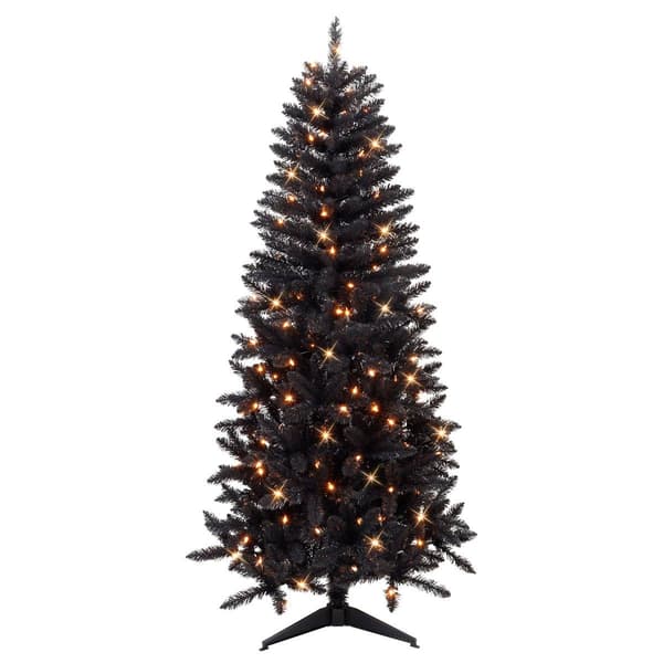 Puleo International 6ft. Pre-Lit Black Carson Pine Christmas Tree - image 