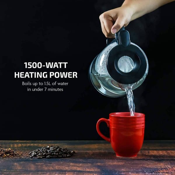 Ovente Electric Hot Water Glass Kettle
