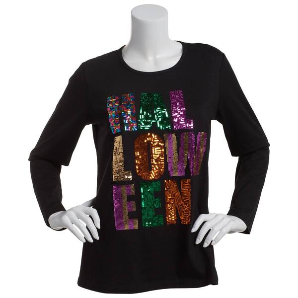 Plus Size Project Long Sleeve Sequin Halloween Tee - image 