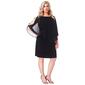 Womens MSK Solid Chiffon Capelet Rhinestone Cross Back Dress - image 1