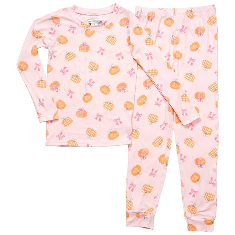 Girls Sincerely Jules Pumpkins & Bows Joggers Pajama Set