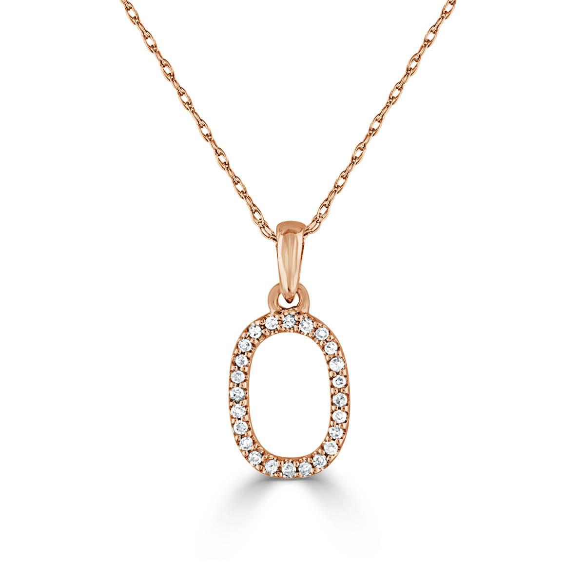 Diamond Classics™ 14kt. Rose Gold Initial O Letter...