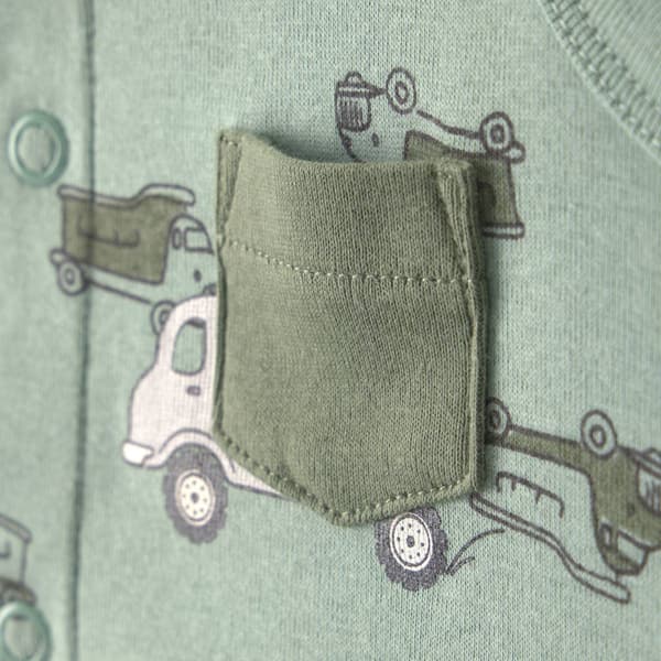 Baby Boy (3-24M) Carter''s® Construction Truck Pocket Romper