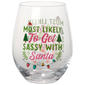 Home Essentials Sassy Santa Stemless Wine Glass - image 1