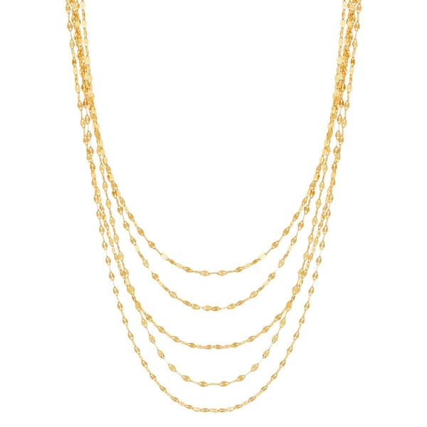 Gold Classics(tm) Yellow Gold Layered Polished Mirror Chain Necklace