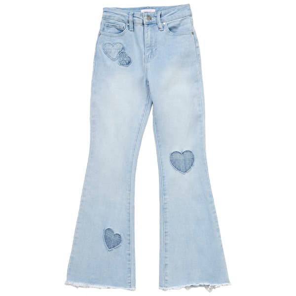 Girls (7-14) YMI® Flare Leg Paisley Heart Patch Jean - image 
