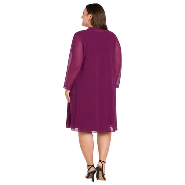 Plus Size R&M Richards Long Sleeve Bead Jacket Dress