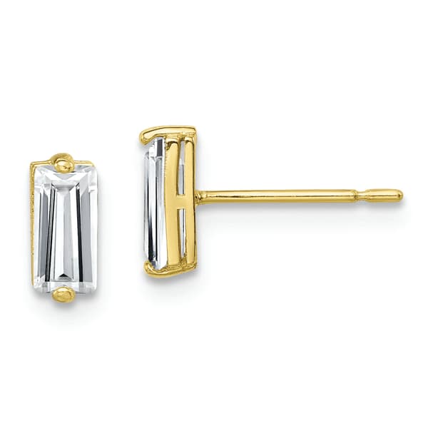Gold Classics(tm) 10kt. Polished CZ Stud Earrings - image 