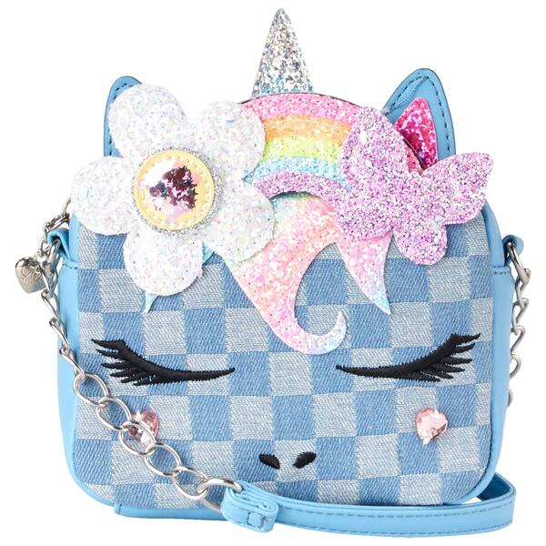 Girls Miss Gwen''s OMG Accessories Checkered Unicorn Crossbody - image 
