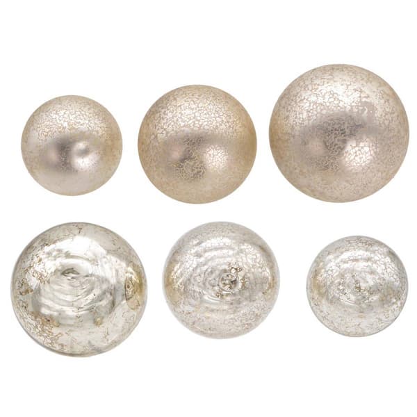 Kurt S. Adler Shiny & Matter Platinum Mercury Glass Ornament Set