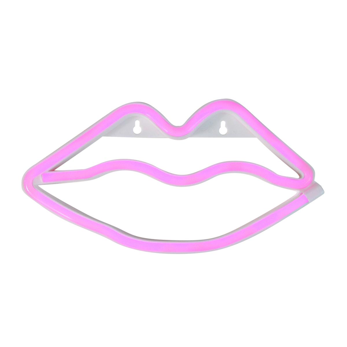 Open Video Modal for Northlight Seasonal Pink LED Valentine&#39;s Day Lip Wall Sign