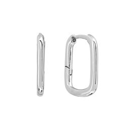 Athra Silver Plated 20mm Rectangle Huggie Hoops