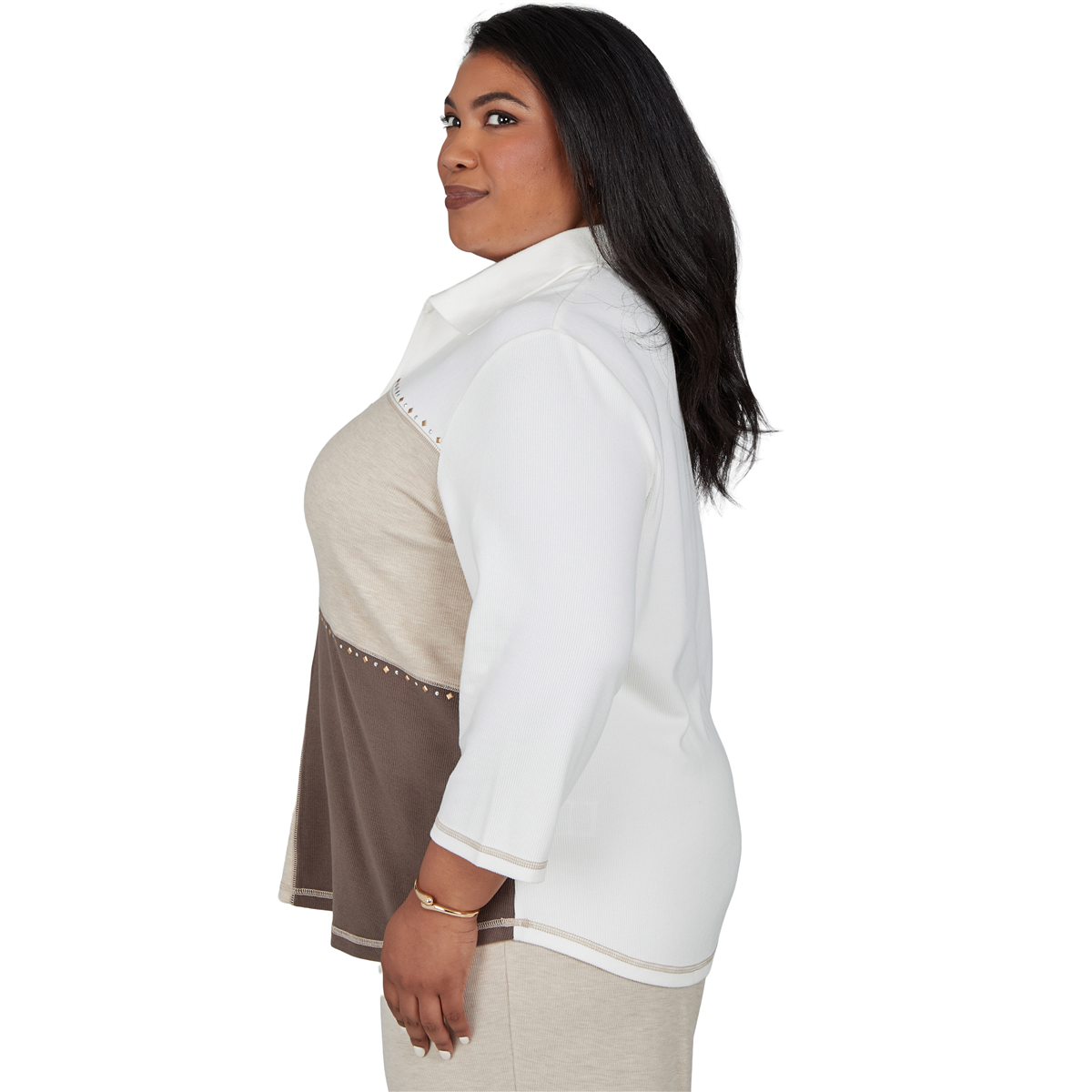 Plus Size Alfred Dunner Luxe Be A Lady Color Block Sweatshirt