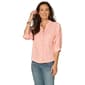 Plus Size Democracy Elbow Sleeve V Neck Snap Front Woven Blouse - image 4