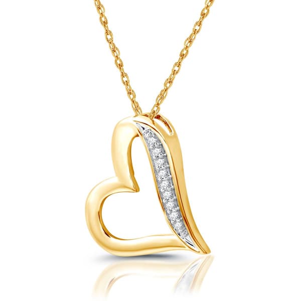 Nova Star&#174; 1/10cttw. Lab Grown Diamond Sideways Heart Pendant