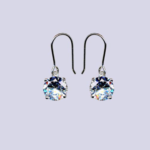 Sunstone Sterling Silver Cubic Zirconia Earrings - image 