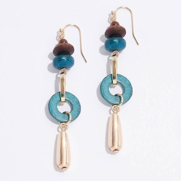 Ashley Cooper(tm) Gold-Tone Patina Ring  Beaded Earrings - image 