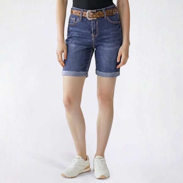 Juniors YMI(R) Belted Long Shorts