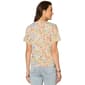 Womens Democracy Short Sleeve Front Twist Hem Abstract Blouse - image 2