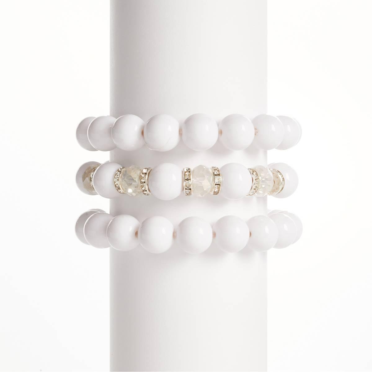 Ashley Cooper™ 3pc. Rondells & Crystal Glass Bead Bracelet Set