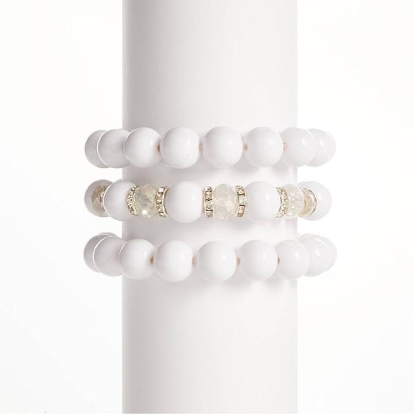 Ashley Cooper™ 3pc. Rondells & Crystal Glass Bead Bracelet Set